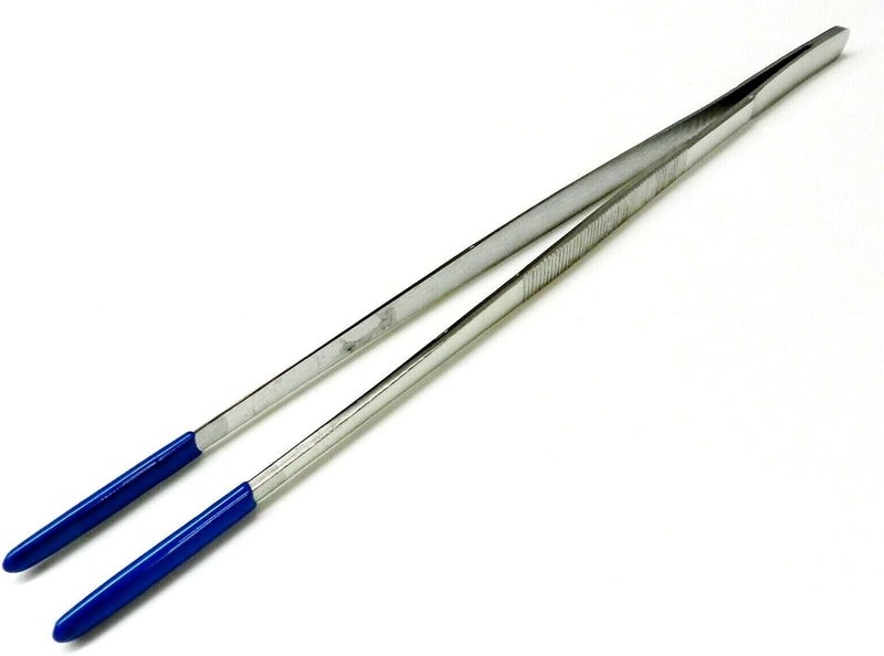 JTS 12 Inch Tweezer with PVC Rubber Tips Coated Straight Flat Tip Stainless Steel Forceps Steam Ultrasonic Cleaning Tweezer | Non-Marring | Good Grip | Jewelry | Hobby Crafts Industrial Electronic By - Image 2